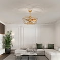thumbnail image 2 of Femi 25.6 in. Indoor Gold Finish Ceiling Fan with Light Kit and Remote, 2 of 5