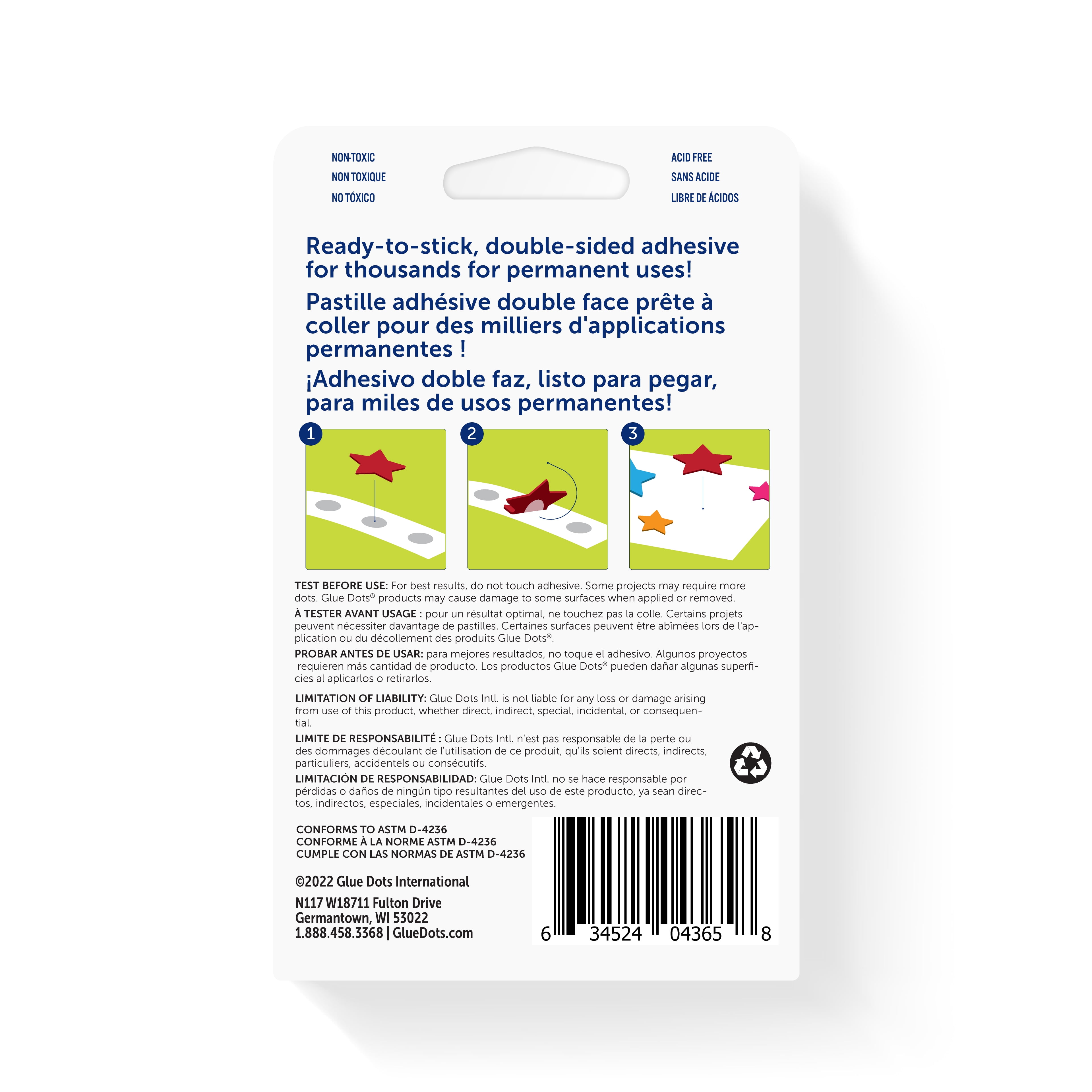 Glue Dots Removable Dots Roll, 12 Packs: 250 ct. (3,000 total)