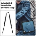 thumbnail image 4 of Shockproof Case for Apple iPad Air 11 Inch M3 M2 2025/2024, Rugged Hybrid Protective Cover with Pencil Holder & Shoulder Strap Kids Friendly Rotating Kickstand Case for iPad Air 11 Inch, Navyblue, 4 of 9