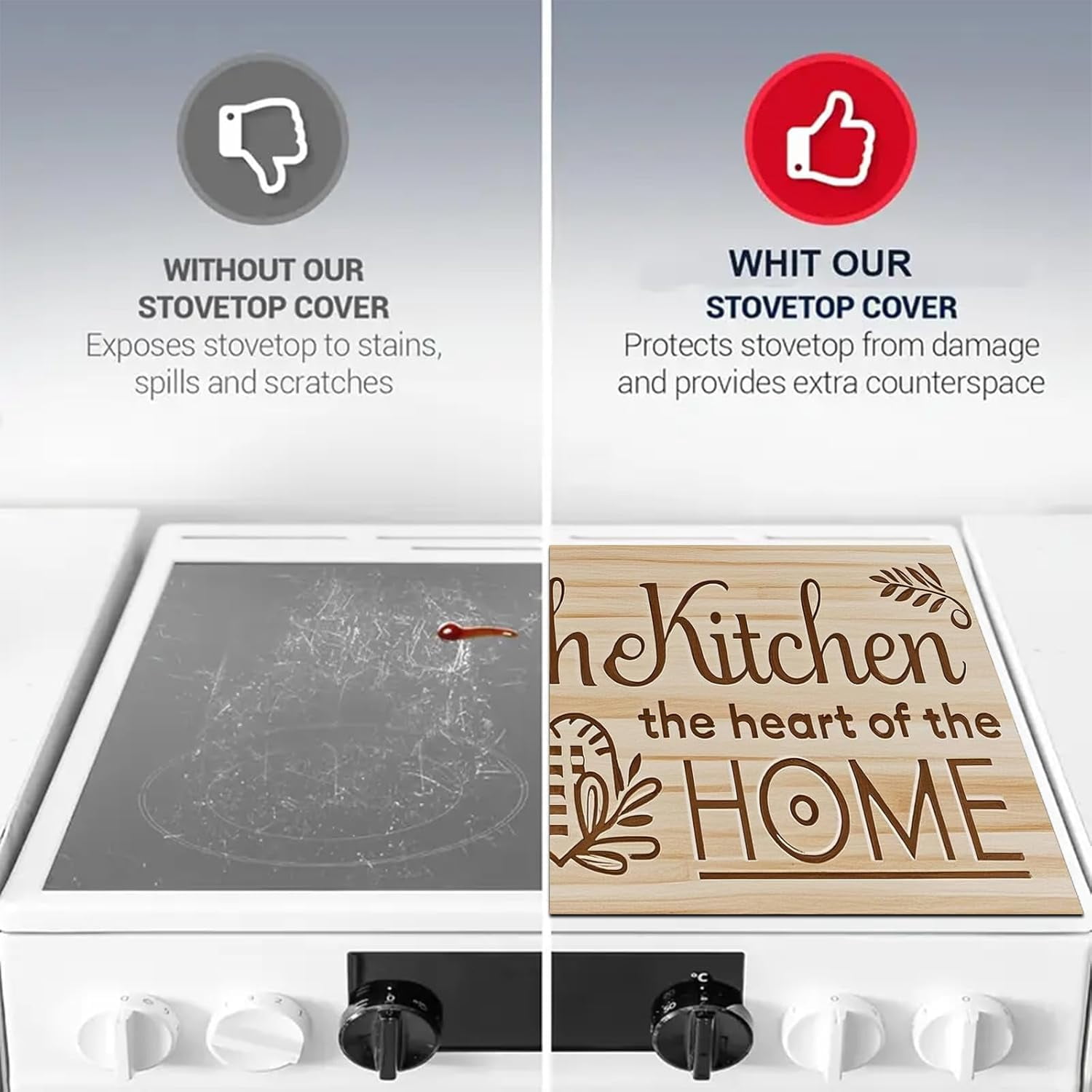 Stove Top Cover for Electric 28 x 20 inches Stove Top Covers Pad Kitchen Decorations Offee Bar Mats Pad for Stovetop Dishes Utensils Countertops Sinks Pads