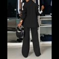 thumbnail image 4 of Conjunto de Dos Piezas para Mujer 2025: Blusa A Rayas con Botones Laterales y Pantalones con Bolsillos, Conjunto Informal Negro S, 4 of 10