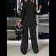 thumbnail image 4 of Conjunto de Dos Piezas para Mujer 2025: Blusa A Rayas con Botones Laterales y Pantalones con Bolsillos, Conjunto Informal Negro M, 4 of 10