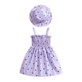 thumbnail image 2 of Girls Ribbed Knit Puff Long Sleeve Dress Pullover Crew Neck Casual Straight Knee Length Skirt Matching Color Crossbody Bag Purple 9-12 Months, 2 of 7