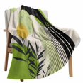 thumbnail image 2 of Fleece Blanket Mid Century Boho Green Color Block Blankets, Soft Cozy Warm Flannel Throw Blanket, Vintage Abstract Plant Blanket for Bed Couch Sofa,30x40In, 2 of 9