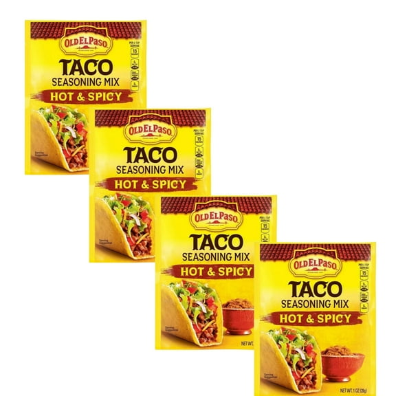 ( 4 Pack ) Old El Paso Hot & Spicy Taco Seasoning Mix - 1oz
