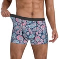 thumbnail image 3 of Men's Boxer Briefs, Blue Pink Paisley Soft Comfy Mens Underwear Boxer Briefs Breathable With Widen Waist, 3 of 7