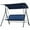 Dark Blue, variant on GVN Outdoor Porch Swings,Hanging Porch Swings,3-Person Porch Swing with Stand, Outdoor Swing for Patio Porch with Comfortable Swing Bench-Style Seat, Dark Blue