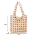 thumbnail image 4 of Bolso Hombro Felpa A La Con Asa Superior para Mujer Bolsos Mano Invierno (cuadros Beige), 4 of 9