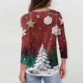 thumbnail image 6 of Garbnen Christmas Sweatshirt for Women Xmas Womens 3/4 Sleeve Shirt Christmas Tree Print S-5xl Plus Size Tunic Tops for Women Funny Fall Winter Womens Blouses, 6 of 8