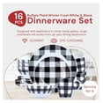 thumbnail image 2 of Winter Frost White, Black Modern Kitchen Dinnerware Sets, Indoor and Plates, 16-Piece Plaid Kitchen Plates and Bowls Set with Mugs, Dishwasher Safe, 2 of 7