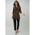 thumbnail image 5 of Jessica London Women's Plus Size Stretch Cotton Notch Neck Tunic, 5 of 5