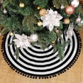 thumbnail image 6 of LYCAQL Christmas Black and White Tree Skirt 17 inches Annual Rings Tree Mat with Pom Poms for Holiday Indoor Home Nightmare Before Christmas Decorations, 6 of 7