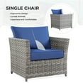 thumbnail image 5 of XIZZI 6-Pieces Outdoor Patio Furniture Sets Fully Assembled, Rattan All-weather Outdoor Sectional Conversation Sofa set with Coffee Table for Garden Backyard, Blue Cushion, 5 of 12