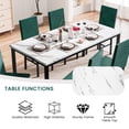 thumbnail image 5 of Recaceik Durable and Sturdy Construction 7 Piece Modern MDF & Marble Dining Table Set, Green, 5 of 10