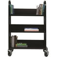 thumbnail image 3 of Hirsh Single-sided Mobile Metal 30" W x 9-1/2" D Book Cart Black, 3 of 6