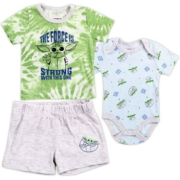 Baby Yoda Boys Infant 3-Piece Short Set, Size 0-9 Months