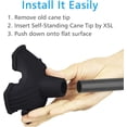 thumbnail image 4 of PinesC Cane Tips - 1 Inch Heavy Duty Rubbers Self Standing Quad Base Replacement Walking Cane Tips (Black), 4 of 5