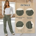 thumbnail image 3 of SWQZVT Womens Corduroy Pants Dressy Straight Leg Pants for Women Casual Corduroy Elastic Waistband Slacks Armygreen Woman Pant XL, 3 of 7
