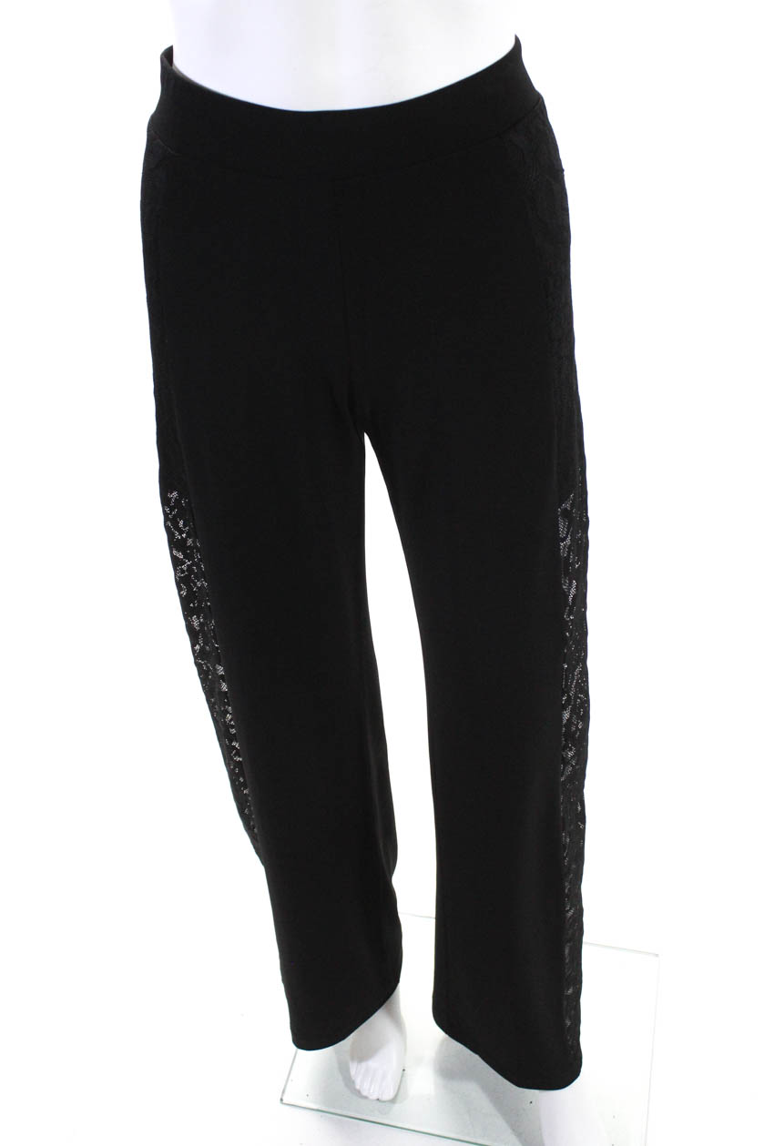 Anatomie Womens Journey Lace Trim Flare Pull On Pants Black Size Extra