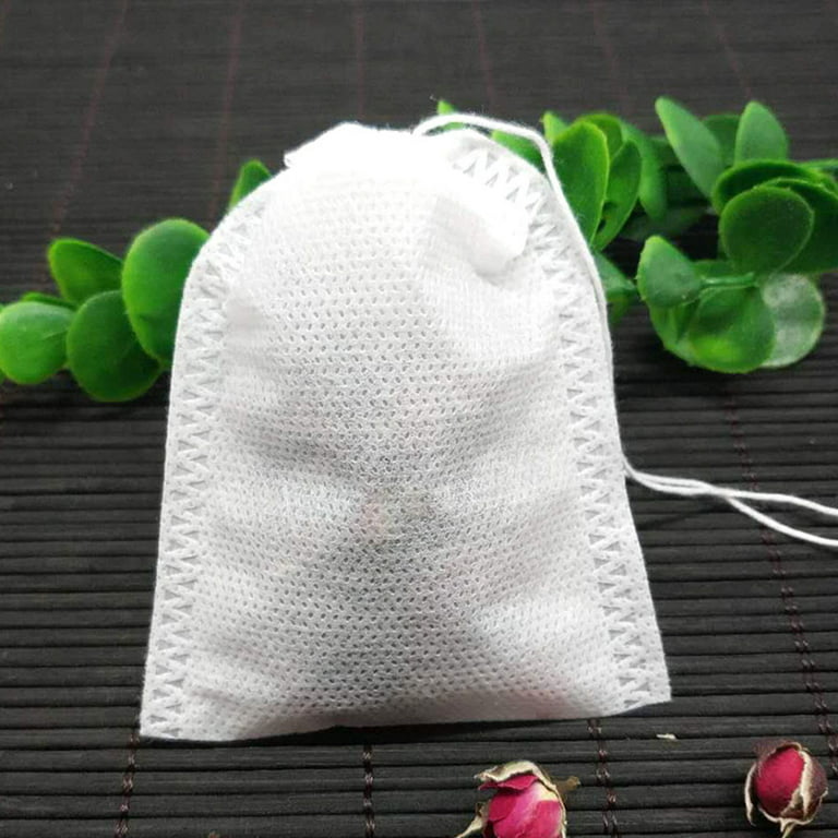 Disposable Tea Bags, 300PCS/600PCS Loose Leaf Tea Bag with Drawstring,  Unbleached Empty Tea Infuserfor for Loose Tea Coffee : : Home