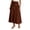 Brown, variant on Women’s 100% Cotton Midi Skirt | High Waist Panelled A-Line Flared Skirt with Side Gathers | Soft Breathable Summer Casual Wear