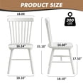 thumbnail image 4 of ClinQ Wooden Windsor Dining Chair Set of 2, Spindle Back, Armless, Farmhouse Kitchen and Dining Room Seating, White, 4 of 6