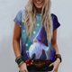 thumbnail image 2 of Blusa Informal Elegante Para Mujer, Cuello Redondo, Manga Corta, Estampado de Festival, Camiseta Estampada Odeerbi ODB168538, 2 of 6