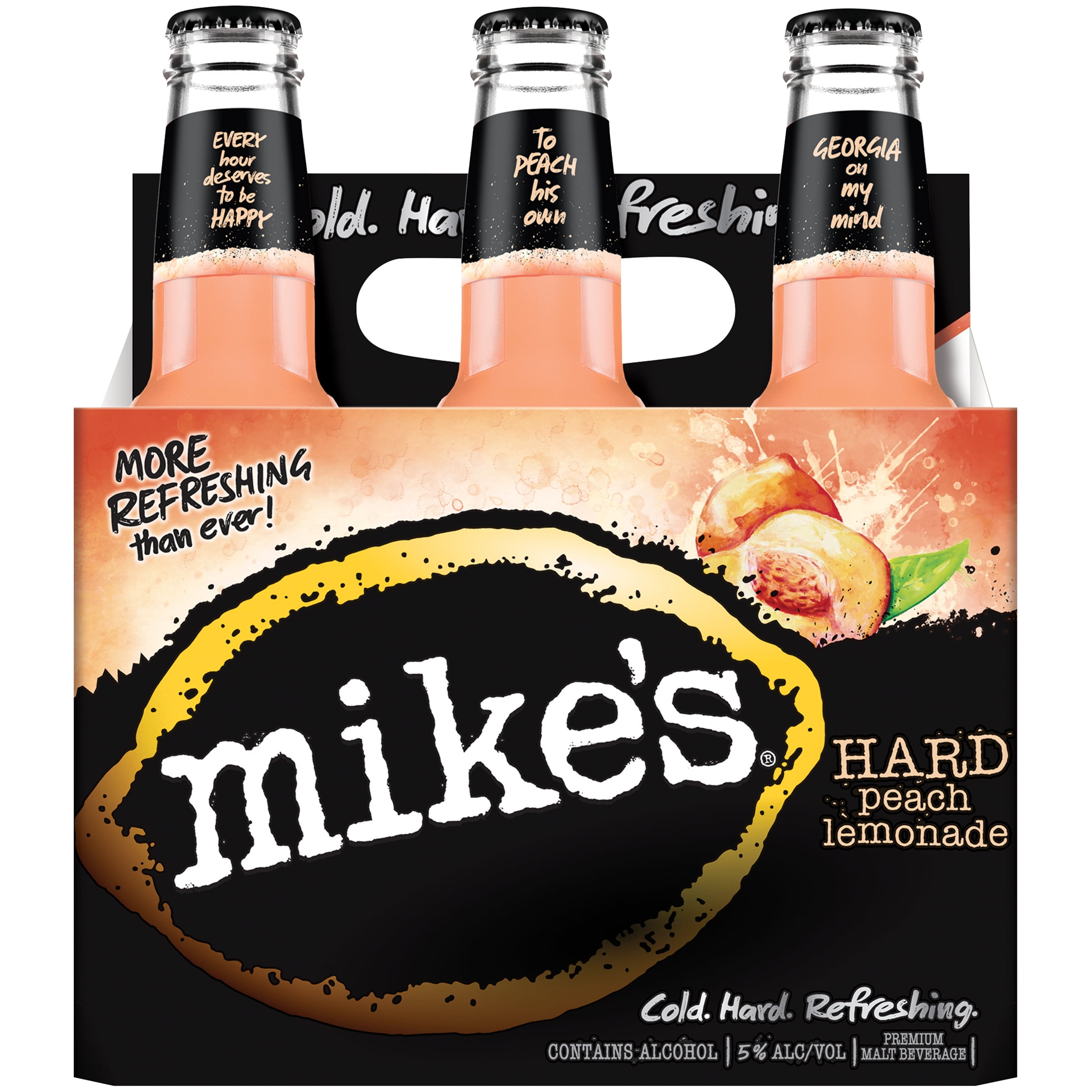 Mike's Hard Peach Lemonade 6-pk 11.2oz. Bottle - Walmart.com - Walmart.com