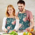 thumbnail image 5 of Pioneer Flower Floral Print Pattern Apron-Garden Aprons for Women with Pockets-Cotton Linen Waterproof Kitchen Cooking Gardening Aprons Adjustable for Kitchen,Cooking,BBQ and Salon 33x27 Inch, 5 of 7