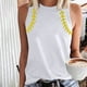 thumbnail image 1 of ICHUANYI Clearance Women Printing Tank Fit Round-Neck Sleeveless Pullover Tee Tops(White, L) ICHUANYI WER2023081000747, 1 of 5