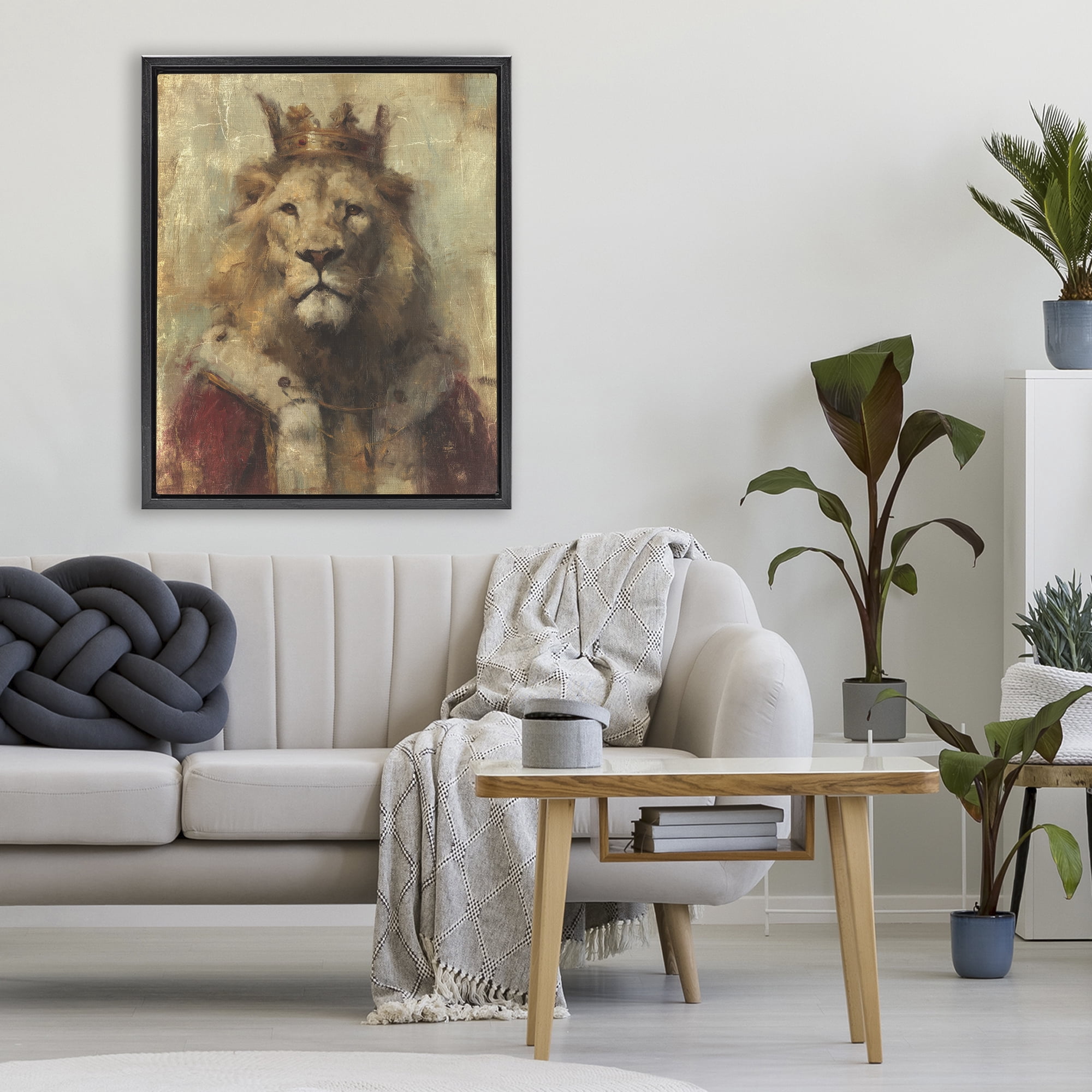 Stupell Industries Regal Lion Sovereign Black Framed Floater Canvas Wall Art, design by Svetlana Aleynikova