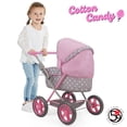 thumbnail image 6 of Cotton Candy Pink Amanda Doll Pram in Grey Polka Dots W/ Matching Handbag, Removable Bassinet, 6 of 6
