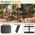 thumbnail image 5 of Aoodor Patio Dining Table for 4, 38'' Square Metal Outdoor Patio Table with Umbrella Hole, Outdoor Dining Table for Deck, Yard, Poolside, Porch, 5 of 7