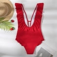 thumbnail image 4 of Womens Swimsuits One-piece Solid Sexy Sling Bikini Bottoms Beachwear Swimwear #156 Red, 4 of 6