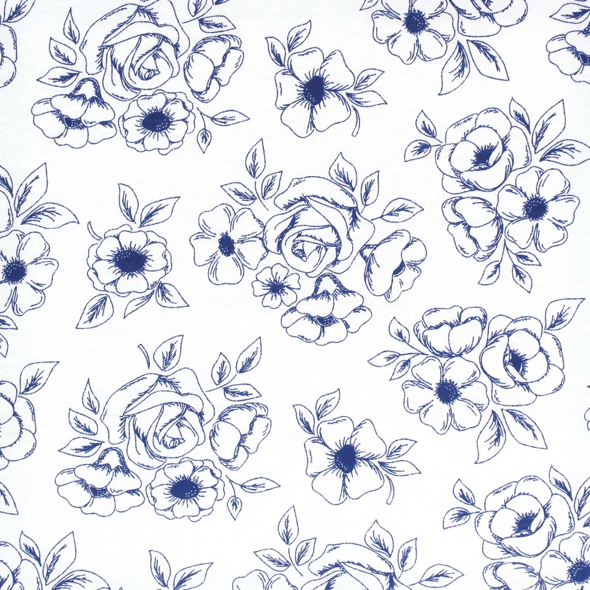 Hudson Baby Infant Girl Cotton Fitted Crib Sheet, Blue Toile, One Size