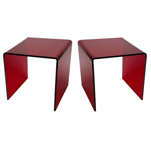 T'z Tagz 5x5x1.5 Inch Transparent Red Acrylic Riser Display Stands New 2 Pack