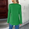 thumbnail image 5 of HAiming Blouses for Women Dressy Casual 3/4 Length Sleeve V Neck Solid Color Loose Tops Basic Shirt Fall Trendy Clothes, 5 of 7