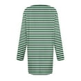 thumbnail image 5 of JULMCOMO Plus Size Tunic Tops for Women Clearance Long Sleeve Crew Neck Shirts Fashion Casual Stripe Print Tees Loose Fit Oversized Graphic Tees Green 2XL, 5 of 5