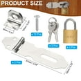 thumbnail image 2 of Uxcell Door Lock Hasp Latch, Stainless Steel Safety Hasp Lock Clasp Hinge Packlock with Screw/Key Silver/Gold 2.24", 2 of 7