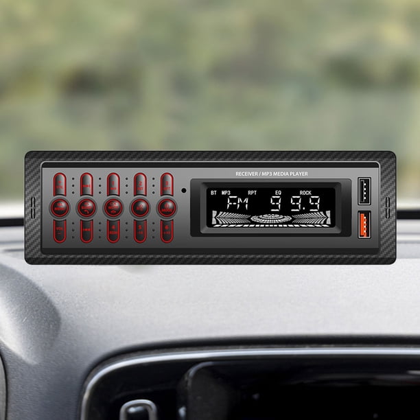 Radio estéreo para coche 12V Car Audio RGB LED Retroiluminación Bluetooth-compatible Reproductor estéreo Radio digital