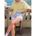 thumbnail image 4 of Gupgi Women Knitted Cardigan Short Sleeve Button Down Knit Crop Tops Solid Color Open Front Sweater, 4 of 7