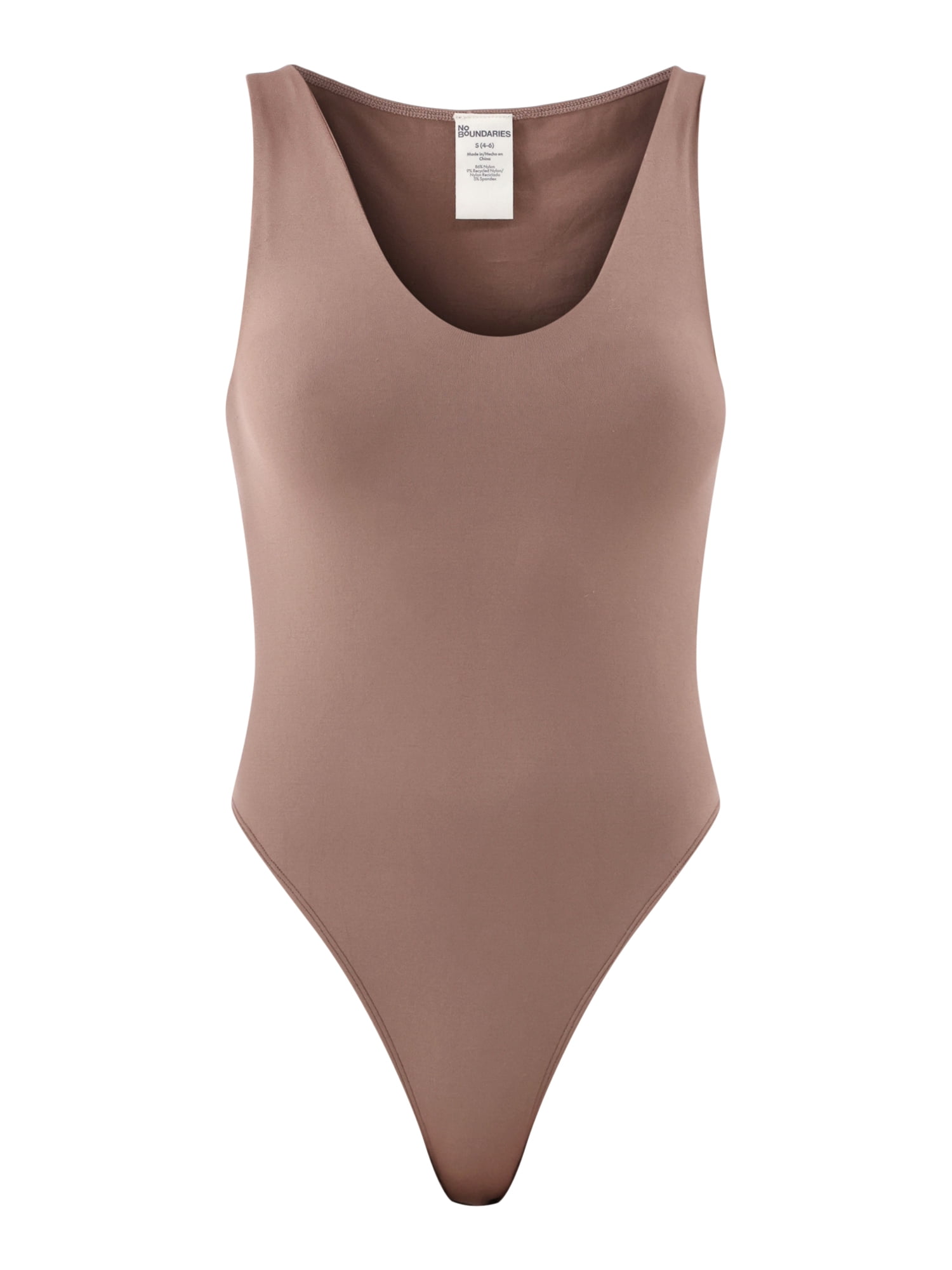 No Boundaries Seamless Double Layer V-Neck Bodysuit, Women's No Boundaries Seamless Double Layer V-Neck Bodysuit, Women's