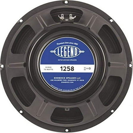 Eminence Legend 1258 12" Guitar Speaker, 50 Watts at 8 Ohms