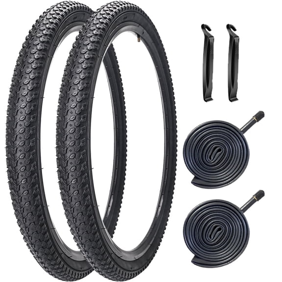 26" Bike Tires 26 X 2.125 Replacement Tires Inner Tubes AV 32mm Schrader Valve Beach Cruiser Bike Replacement Tires Tubes