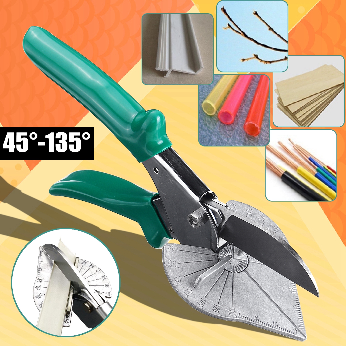 45°135° Steel Miter Angle Cutter Hand Shear Multifunctional Plastic