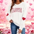 thumbnail image 2 of Itsame Women Long Sleeve T-Shirts Valentine's Sweatshirt Loose Crew Neck Tops White Size XS, 2 of 10