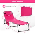 thumbnail image 3 of Goplus 2 Pcs Chaise Longue Pliante d'Extérieur à 5 Positions avec Repose-Pieds Réglable Rose Foncé, 3 of 8