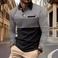 thumbnail image 2 of LGhxcb Mens Polo Shirts Casual Style Clothing Solid Color Long Sleeved Pocket T Shirt Mens Polo Shirts Lapel Long Sleeved T Shirt, 2 of 6