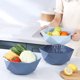 thumbnail image 4 of Gibobby Cesta de drenaje de doble capa para el , lavabo de almacenamiento hueco para frutas y verduras, cesta de almacenamiento multifuncion(Rosa), 4 of 5