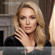 Queena Rose Gold over Sterling Silver Wedding Ring Set CZ Anniversary Band Engagement Ring for Women by GingerLyne